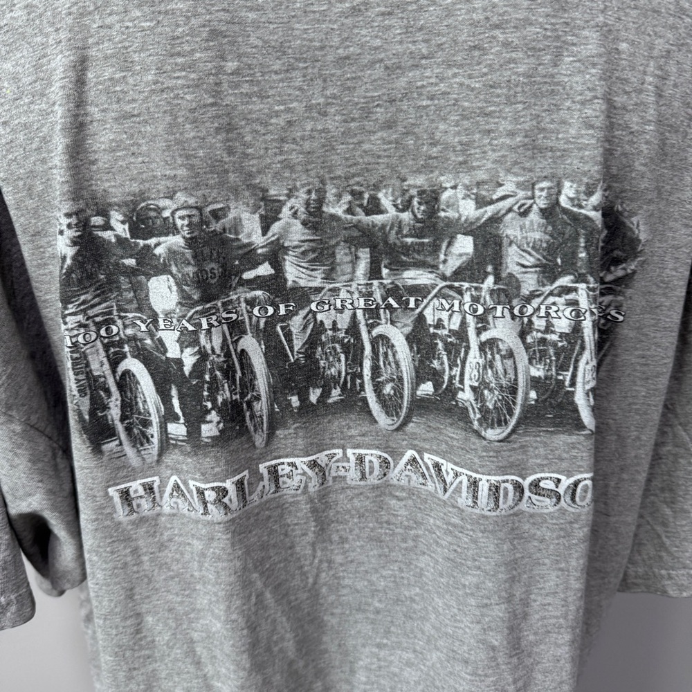 Harley Davidson Motorcycle Gray T-shirt 100 Years Anniversary - Picture 6 of 7